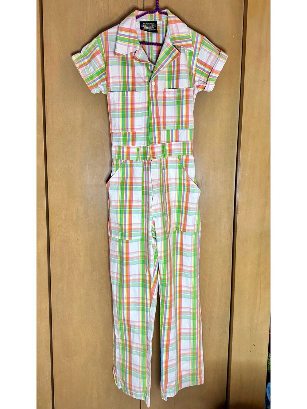 Big Bud Press S Spring Plaid Cotton Jumpsuit EUC